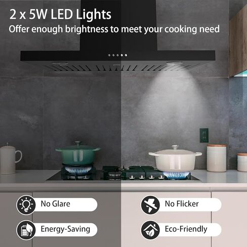 Oneeon 30 "Range Hood - 900 CFM الفولاذ المقاوم للصدأ الجدار الجدار العادم مع مروحة 4 سرعات ، مصابيح LED ، زر الضغط ، جسم رفيع للغاية ، محرك تنفيس موقد على طراز المدخنة ونبوة العادم. in Kuwait