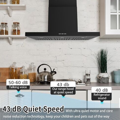 Oneeon 30 "Range Hood - 900 CFM الفولاذ المقاوم للصدأ الجدار الجدار العادم مع مروحة 4 سرعات ، مصابيح LED ، زر الضغط ، جسم رفيع للغاية ، محرك تنفيس موقد على طراز المدخنة ونبوة العادم. in Kuwait