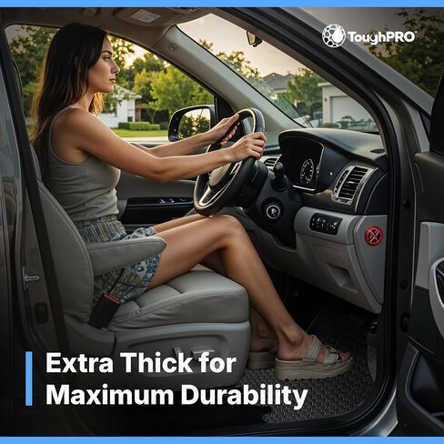 TOUGHPRO Floor Mats Accessories 1st + 2nd + 3rd Row + Cargo Mats Accessories for Honda Odyssey All Weather Heavy Duty (Made in USA) Black Rubber 2005 2006 2007 2008 2009 2010 in Saudi Arabia
