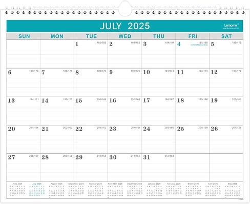 Calendar 2024-2025-18 Monthly from Jul 2024 to December 2025, 2024-2025 Calendar with Julian Date, 12 x 17 Inches, Thick Paper in Saudi Arabia