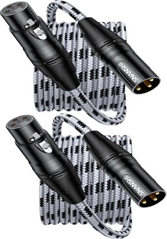SNANSHI XLR Cables, XLR Microphone Cable 3 Feet, Nylon Braided, Gold-Plated, Balanced XLR Male to Female Microphone Cable for Recording, Speaker, PA System, Home Studio - Green in Kuwait