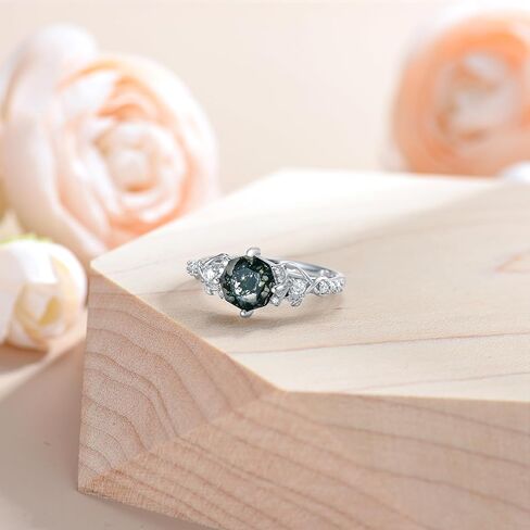 Moss Agate Ring Sterling Silver Moss Agate Gemstone Rings Set for Women Engagement Ring Jewelry for Mothers Day Birthday Gifts Her Wife in Saudi Arabia