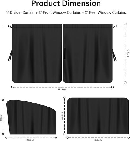 5PCS Car Window Shades Kit,Car Privacy Window Cover for Light Blocking and Privacy,Universal Car Sunshade for Baby Car Accessories Interior for Sleeping Traveling Camping (5PCS) in Saudi Arabia