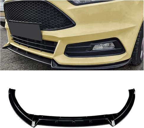 Car Front Bumper Spoiler Splitter Lip for Ford Focus ST MK3.5 2015-2018 2017 Glossy Black Carbon Fiber Look in Kuwait