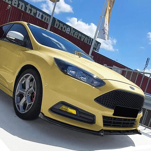 Car Front Bumper Spoiler Splitter Lip for Ford Focus ST MK3.5 2015-2018 2017 Glossy Black Carbon Fiber Look in Kuwait