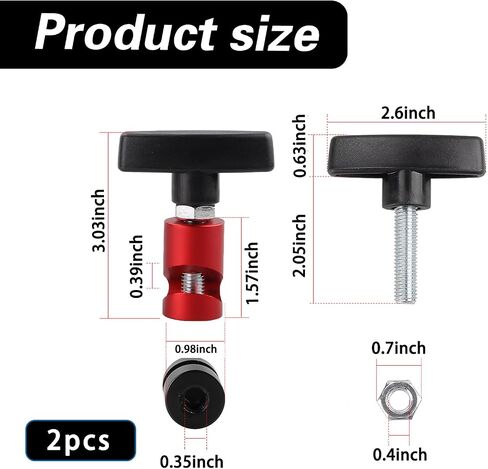 2 PCS Car Hood Strut Clamp, Lift Support Clamp with Brass Core, Hood Struts Lift Support, Trunk Air Pressure Rod Anti-Slip Anti-Shaking Retainer, Universal Accessories for Cars (Red) in Kuwait