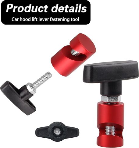 2 PCS Car Hood Strut Clamp, Lift Support Clamp with Brass Core, Hood Struts Lift Support, Trunk Air Pressure Rod Anti-Slip Anti-Shaking Retainer, Universal Accessories for Cars (Red) in Kuwait
