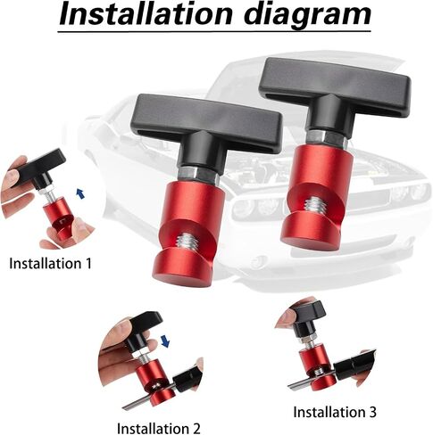 2 PCS Car Hood Strut Clamp, Lift Support Clamp with Brass Core, Hood Struts Lift Support, Trunk Air Pressure Rod Anti-Slip Anti-Shaking Retainer, Universal Accessories for Cars (Red) in Kuwait