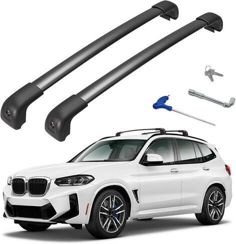 Roof Rack Cross Bars Compatible with BMW X3 G01 2019-2025, Aluminum Lockable Crossbars for Rooftop Cargo Carrier Luggage Kayak Canoe Bike Snowboard in Kuwait