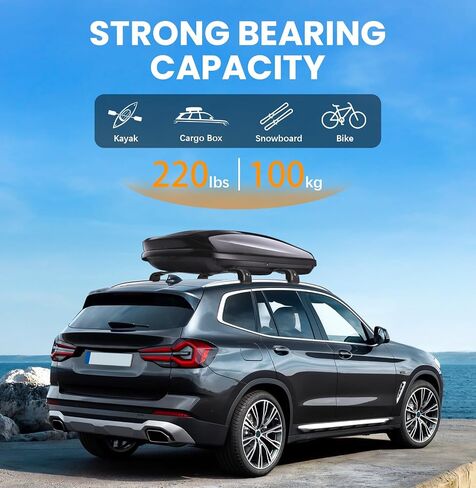 Roof Rack Cross Bars Compatible with BMW X3 G01 2019-2025, Aluminum Lockable Crossbars for Rooftop Cargo Carrier Luggage Kayak Canoe Bike Snowboard in Kuwait