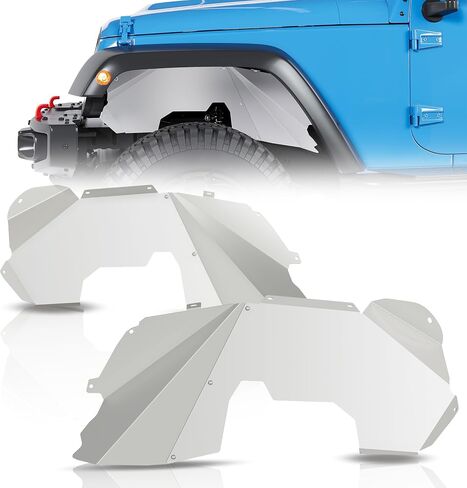 HECASA Front Inner Fender Liners Compatible with 2007-2018 Jeep Wrangler JK JKU Unlimited Sport Sahara Rubicon 2/4 Doors, Lightweight Aluminum Wheel Well Liners Splash Guards in Saudi Arabia