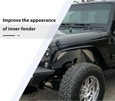 HECASA Front Inner Fender Liners Compatible with 2007-2018 Jeep Wrangler JK JKU Unlimited Sport Sahara Rubicon 2/4 Doors, Lightweight Aluminum Wheel Well Liners Splash Guards in Saudi Arabia