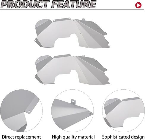 HECASA Front Inner Fender Liners Compatible with 2007-2018 Jeep Wrangler JK JKU Unlimited Sport Sahara Rubicon 2/4 Doors, Lightweight Aluminum Wheel Well Liners Splash Guards in Saudi Arabia