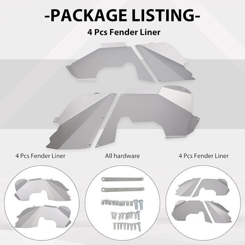 HECASA Front Inner Fender Liners Compatible with 2007-2018 Jeep Wrangler JK JKU Unlimited Sport Sahara Rubicon 2/4 Doors, Lightweight Aluminum Wheel Well Liners Splash Guards in Saudi Arabia