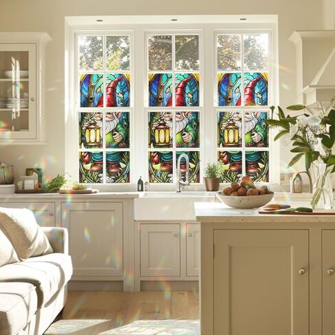 Sugar Skull Girl Stained Glass Window Film, Decorative Sugar Skull Girl Stained Glass Window Film, Sugar Skull Girl Stained Glass Window Film for Bathroom Door Heat Anti UV in Kuwait