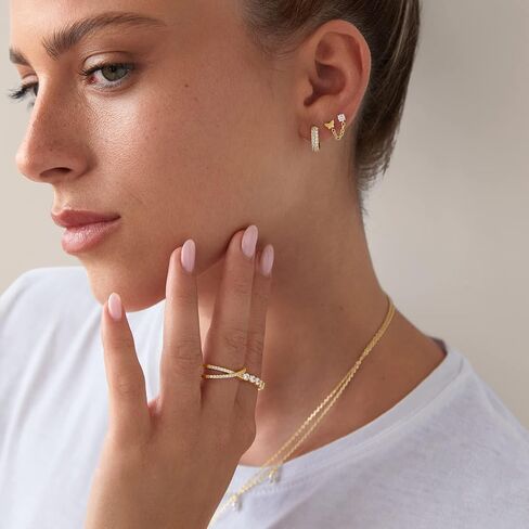 PAVOI 14K Gold Earrings Connector Chain for Women| Convertible Dangle Chain for Double Piercings in Saudi Arabia