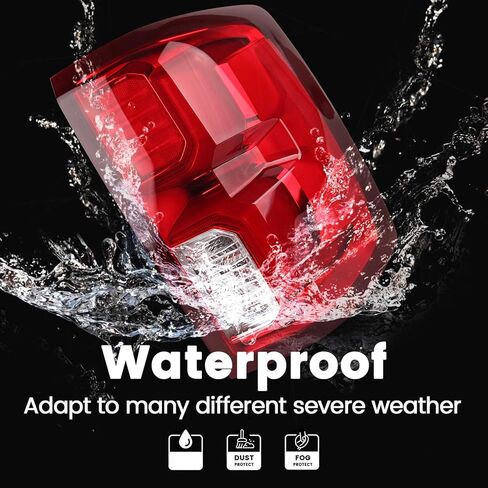 Tail Lights Compatible with 2007-2013 Chevy Silverado 1500 2500HD 3500HD GMC Sierra 2500HD 3500HD Taillight Assemblies Rear Brake Lamps Red Border (Right Passenger Side) in Kuwait