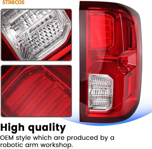 Tail Lights Compatible with 2007-2013 Chevy Silverado 1500 2500HD 3500HD GMC Sierra 2500HD 3500HD Taillight Assemblies Rear Brake Lamps Red Border (Right Passenger Side) in Kuwait