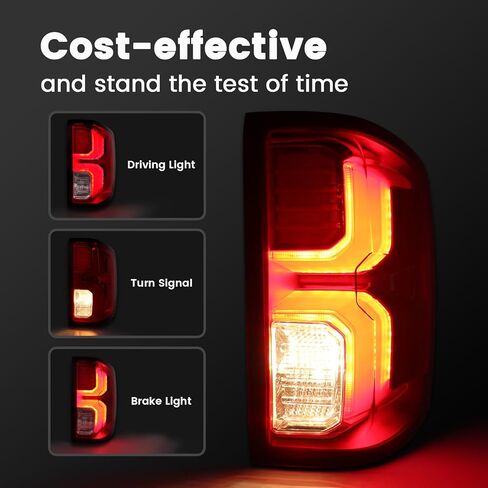 Tail Lights Compatible with 2007-2013 Chevy Silverado 1500 2500HD 3500HD GMC Sierra 2500HD 3500HD Taillight Assemblies Rear Brake Lamps Red Border (Right Passenger Side) in Kuwait