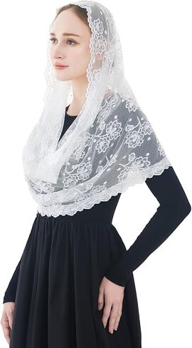 Wgior Infinity Catholic Church Veil Lace Mantilla Veils Latin Mass Head Covering Chapel Scarf in Saudi Arabia