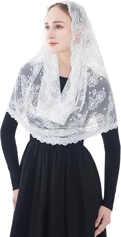Wgior Infinity Catholic Church Veil Lace Mantilla Veils Latin Mass Head Covering Chapel Scarf in Saudi Arabia
