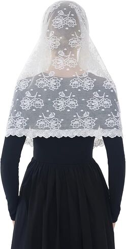 Wgior Infinity Catholic Church Veil Lace Mantilla Veils Latin Mass Head Covering Chapel Scarf in Saudi Arabia