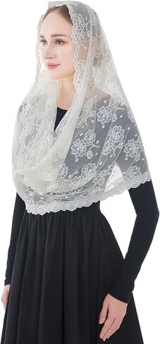 Wgior Infinity Catholic Church Veil Lace Mantilla Veils Latin Mass Head Covering Chapel Scarf in Saudi Arabia