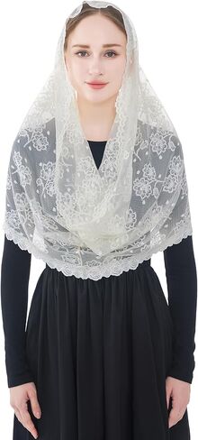 Wgior Infinity Catholic Church Veil Lace Mantilla Veils Latin Mass Head Covering Chapel Scarf in Saudi Arabia