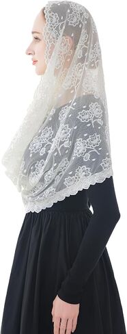 Wgior Infinity Catholic Church Veil Lace Mantilla Veils Latin Mass Head Covering Chapel Scarf in Saudi Arabia