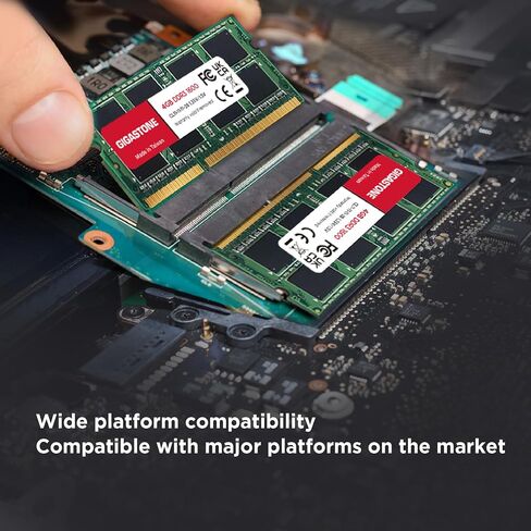 ذاكرة الوصول العشوائي DDR3 RAM GIGASTONE 4GB DDR3/DDR3L 1600MHz (1333MHz) PC3-12800 (PC3-10600) CL11 1.35V/1.5V 2Rx8 SODIMM 204 Pin غير مخزنة وغير ECC ترقية ذاكرة الكمبيوتر المحمول المحمول in Saudi Arabia