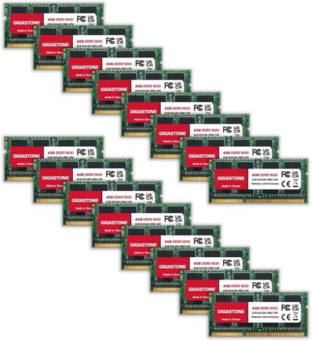 ذاكرة الوصول العشوائي DDR3 RAM GIGASTONE 4GB DDR3/DDR3L 1600MHz (1333MHz) PC3-12800 (PC3-10600) CL11 1.35V/1.5V 2Rx8 SODIMM 204 Pin غير مخزنة وغير ECC ترقية ذاكرة الكمبيوتر المحمول المحمول in Saudi Arabia