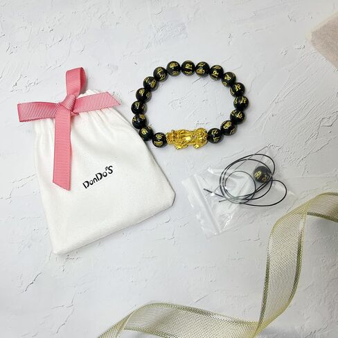 Feng Shui Pi Xi Lucky Charm Bracelet-Vietnamese Sand Gold-Natural Obsidian Stones-Wealth and Prosperity Abundance Money Protection-Bring Luck Buddha Beads-Elastic Bracelet for Women&Men 2025 Trendy Gifts in Saudi Arabia