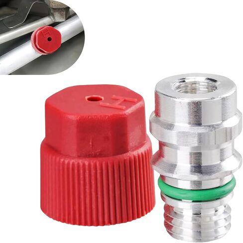 1 PC High Pressure AC Valve, Wear Resistant Alloy Anti-Rust Air Conditioning Pipe Valve Core, Durable Auto Replacement Parts, Compatible with Volkswagen Lavida Bora Jetta (Red) in Saudi Arabia