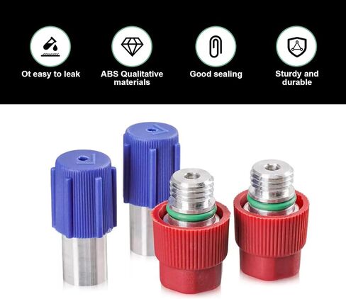 1 PC High Pressure AC Valve, Wear Resistant Alloy Anti-Rust Air Conditioning Pipe Valve Core, Durable Auto Replacement Parts, Compatible with Volkswagen Lavida Bora Jetta (Red) in Saudi Arabia