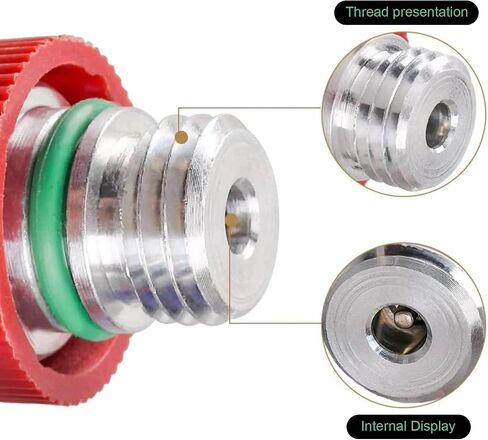 1 PC High Pressure AC Valve, Wear Resistant Alloy Anti-Rust Air Conditioning Pipe Valve Core, Durable Auto Replacement Parts, Compatible with Volkswagen Lavida Bora Jetta (Red) in Saudi Arabia
