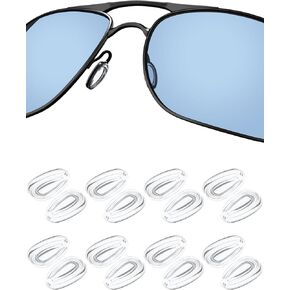 8 Pairs Replacement Nose Pads Nosepiece for Oakley Feedback OO4079/Holbrook Metal OO4123/Blender OO4059/Caveat OO4054/Crosshair OO4060 OO6014 OO4069 Metal Eyeglasses/Sunglasses, Clear Soft Nose Guard