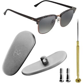 Titanium Metal Nose Pads Replacement Screw-in Nose Pads for Ray Ban RB6061 RB2501 RB8063 RB8225 RB8165 RB3293 RX3692 Eyeglasses/Sunglasses (Golden)