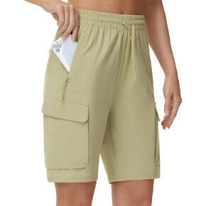 THE GYM PEOPLE Women's Lightweight Quick Dry Golf Hiking Cargo Shorts with Zipper Pockets