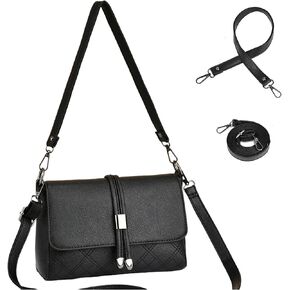 Black Crossbody Bags for Women, Cross Body Purses Bag for Ladies, Small Shoulder Handbags Multi Pocket with Adjustable Strap Casual Bag for Travel Outdoor, Lightweight Trendy