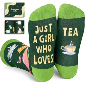 HAPPYPOP Funny Tea Socks for Women - Crazy Tea Gifts for Tea Lovers Tea Drinkers, Tea Gifts for Her