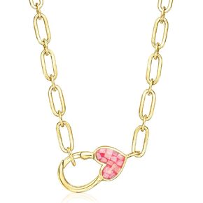 Ross-Simons Moonstone و Pink Resin tin Lobster Clasp Necklace بالذهب 18kt على الجنيه الاسترليني