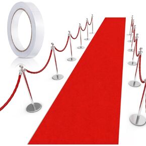 Preboun 120 GSM Thickness Carpet Runner Runway Rug with Carpet Tape Aisle Runway Rug for Graduation Wedding Birthday Movie Themed Party (2.6 x 16.4 ft)