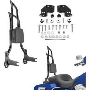 Mofun 27" Height Detachable Sissy Bar Backrest with Docking Hardware Kit Compatible with Harley Touring Road King Road Electra Street Glide 1997-2008, Chrome