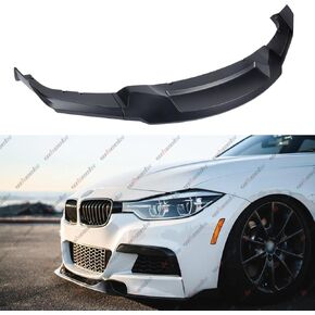 Front Bumper Lip Splitter Compatible with 2012-2018 F30 F31 Base 3 Series (M Tech/M Sport Only), Air Dam Spoiler Lower Chin 3Pcs Fits for Sedan, Protection Body Part (Matte Black)