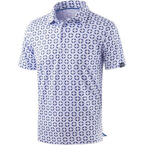 Men's Golf Shirt Short Sleeve Dry Fit Polo Moisture Wicking Print Collared Golf Shirts for Men Casual Lightweight