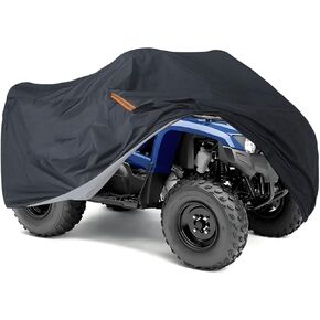 XXXL ATV Cover Heavy Duty 4 Wheeler Quad Cover Waterproof All Season Weather Proof Outdoor UV Protection Compatible with Polaris Yamaha Suzuki Honda (Black XXXLarge)