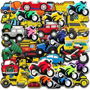 20 40Pcs Cars and Trucks Shoe Charms for Clogs Sandals, Transportation Shoe Decorations
