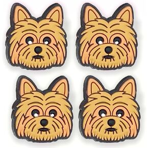 Yorkshire YorkieDog Shoe Charms;Yorkshire Terrier Charms for Clog Shoes Decoration Puppy Pet Shoe Charm for Kids Adults Dog Lover, PVC Shoe Charm Accessories Decoration Gifts 4 Pcs
