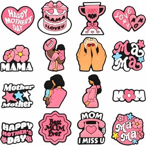 Mom Shoe Charms for Clogs and Sandals, Mommy Charms for Shoes PVC Decoration Accessories, Holiday Ideal Gift Set for Adults, Teens, Girls, Favor Gifts