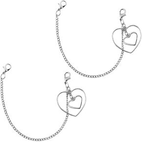 ملحقات سلسلة الأحذية الفضية للنساء Star Heart Bow Sharms Chains Goth Gothic Chain for Sneakers Boots Chains